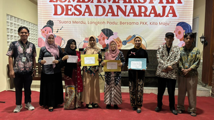 Lomba Mars PKK Desa Danaraja Meriahkan HUT RI ke-80